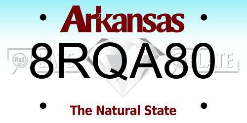 8RQA80 Arkansas License Plate