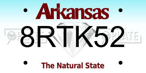 8RTK52 Arkansas License Plate