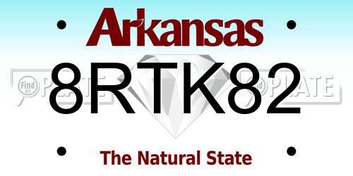 8RTK82 Arkansas License Plate