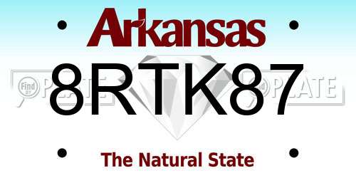 8RTK87 Arkansas License Plate