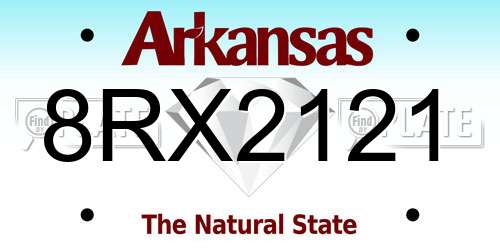 8RX2121 Arkansas License Plate
