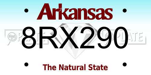 8RX290 Arkansas License Plate