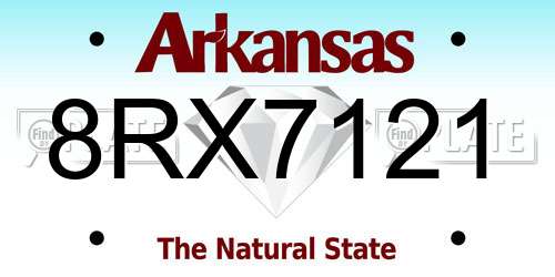 8RX7121 Arkansas License Plate