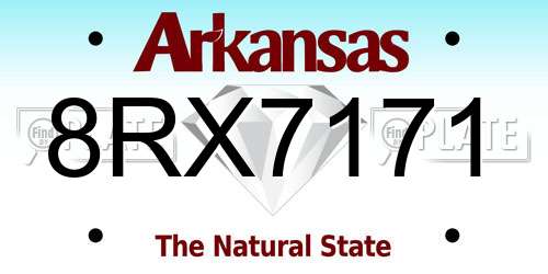 8RX7171 Arkansas License Plate