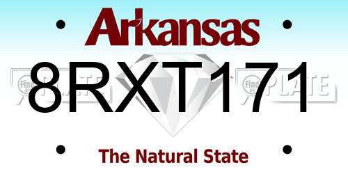 8RXT171 Arkansas License Plate