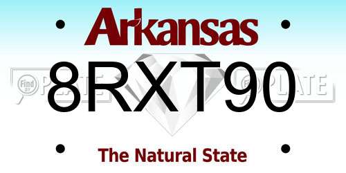 8RXT90 Arkansas License Plate