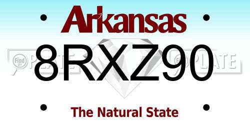 8RXZ90 Arkansas License Plate