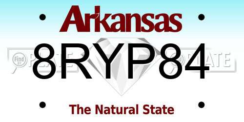 8RYP84 Arkansas License Plate