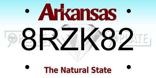 8RZK82 Arkansas License Plate