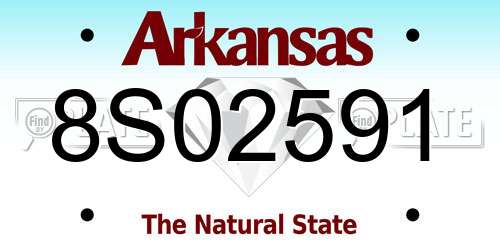 8S02591 Arkansas License Plate