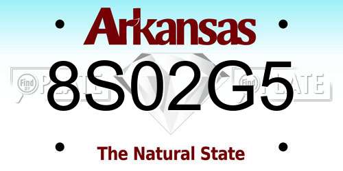 8S02G5 Arkansas License Plate