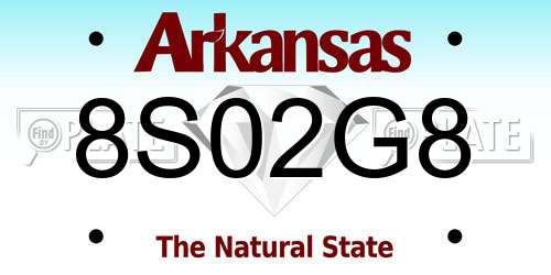 8S02G8 Arkansas License Plate