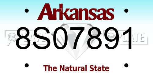 8S07891 Arkansas License Plate