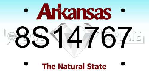 8S14767 Arkansas License Plate