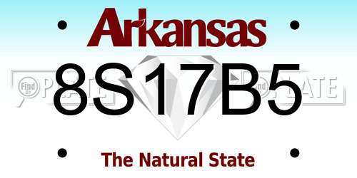 8S17B5 Arkansas License Plate