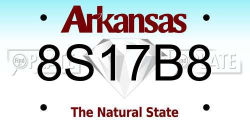 8S17B8 Arkansas License Plate