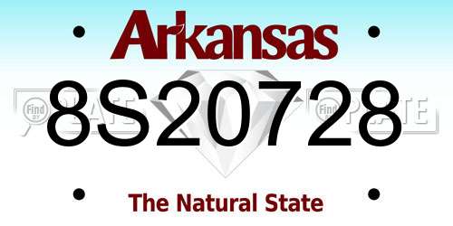 8S20728 Arkansas License Plate