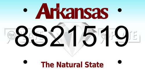 8S21519 Arkansas License Plate