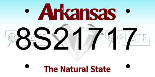 8S21717 Arkansas License Plate
