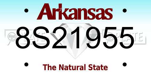 8S21955 Arkansas License Plate