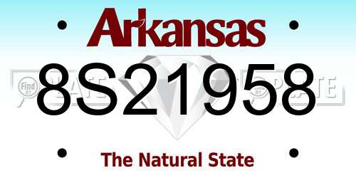 8S21958 Arkansas License Plate