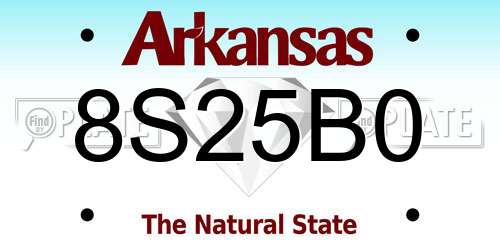 8S25B0 Arkansas License Plate
