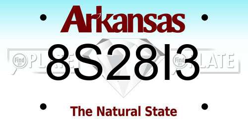 8S28I3 Arkansas License Plate