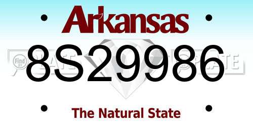 8S29986 Arkansas License Plate