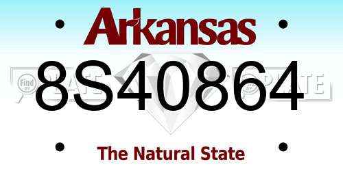 8S40864 Arkansas License Plate