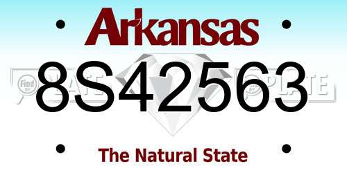 8S42563 Arkansas License Plate