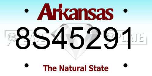 8S45291 Arkansas License Plate