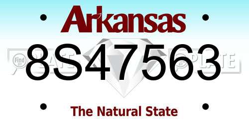 8S47563 Arkansas License Plate