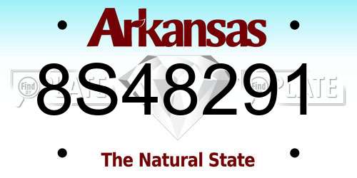 8S48291 Arkansas License Plate