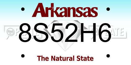 8S52H6 Arkansas License Plate