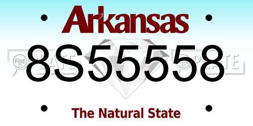 8S55558 Arkansas License Plate