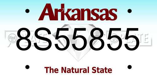 8S55855 Arkansas License Plate
