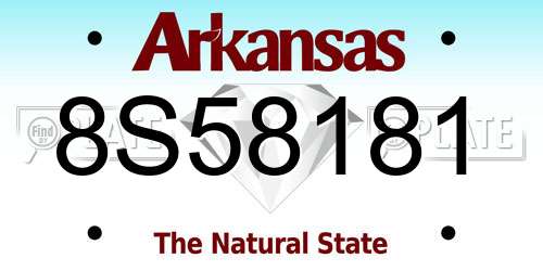 8S58181 Arkansas License Plate