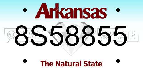 8S58855 Arkansas License Plate