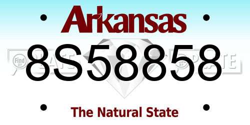 8S58858 Arkansas License Plate