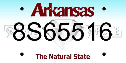 8S65516 Arkansas License Plate