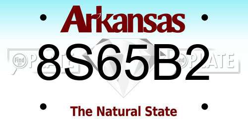 8S65B2 Arkansas License Plate