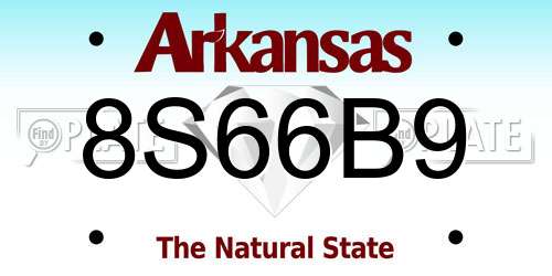 8S66B9 Arkansas License Plate