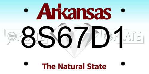 8S67D1 Arkansas License Plate