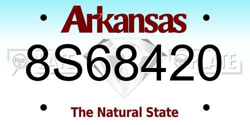 8S68420 Arkansas License Plate