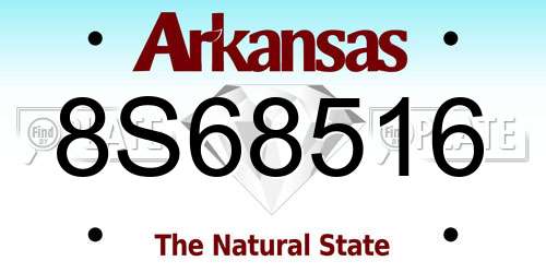 8S68516 Arkansas License Plate