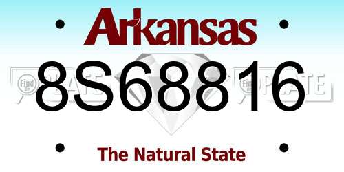 8S68816 Arkansas License Plate