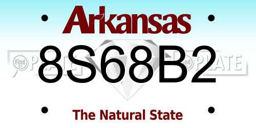 8S68B2 Arkansas License Plate