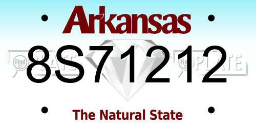 8S71212 Arkansas License Plate