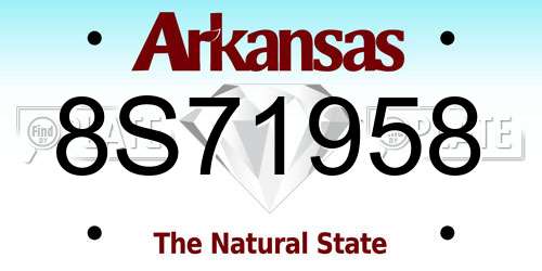 8S71958 Arkansas License Plate