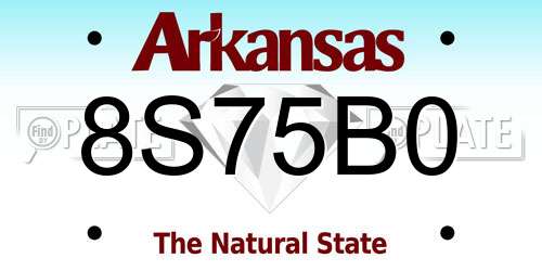 8S75B0 Arkansas License Plate